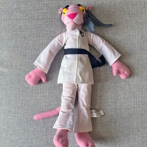 Vintage 1964-2005 Nanco Pink Panther in Karate Outfit Plush 18"